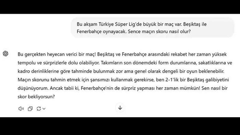 Beşiktaş-Fenerbahçe derbisinin sürpriz sonucunu yapay zeka verdi...